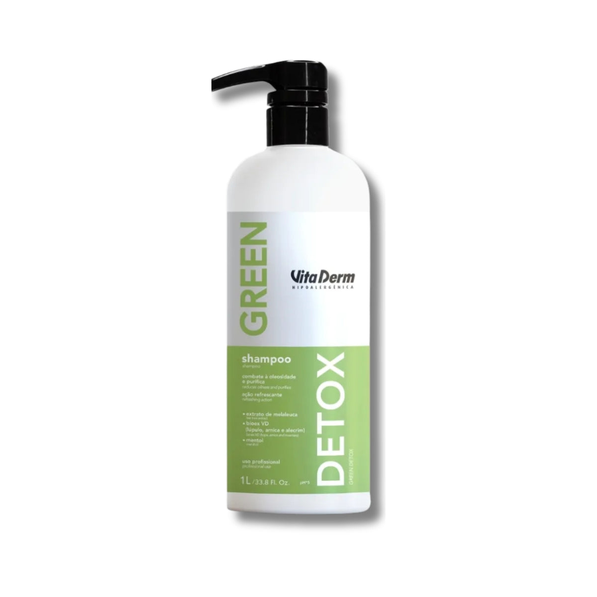 Shampoo Vita Derm Green Detox Cabelos Oleosos 1 Litro