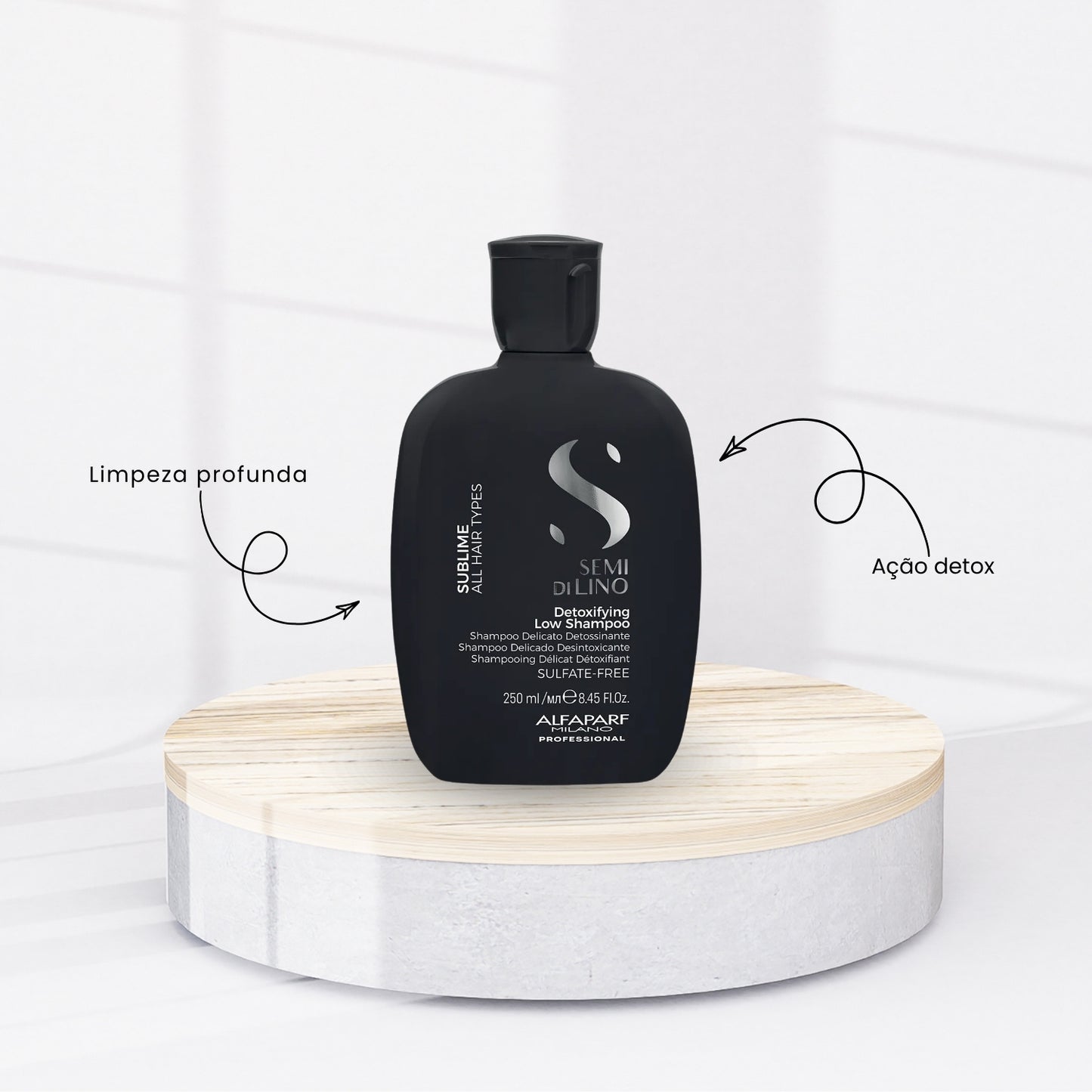Shampoo Antirresíduo Alfaparf Semi di Lino Sublime Detoxifying Low 250 ml