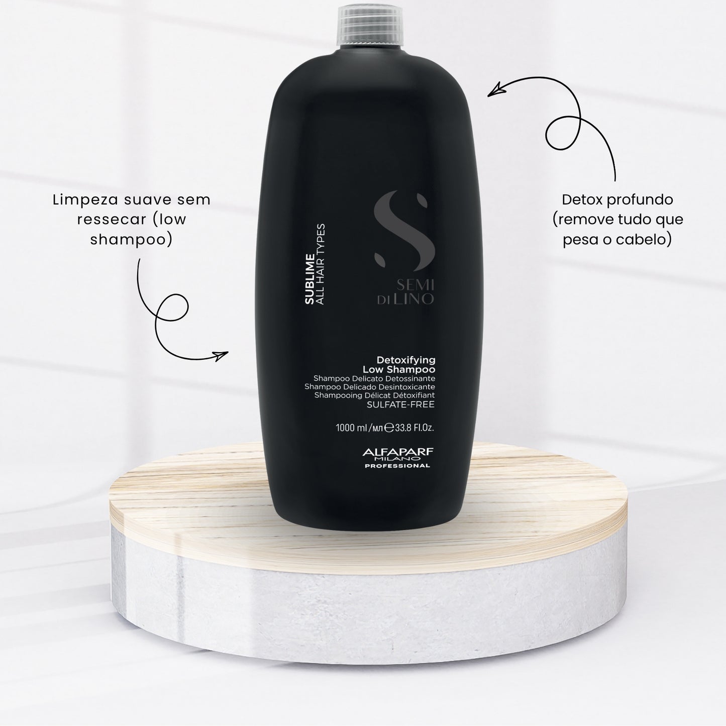 Shampoo Antirresíduo Alfaparf Semi di Lino Sublime Detoxifying Low 1 Litro