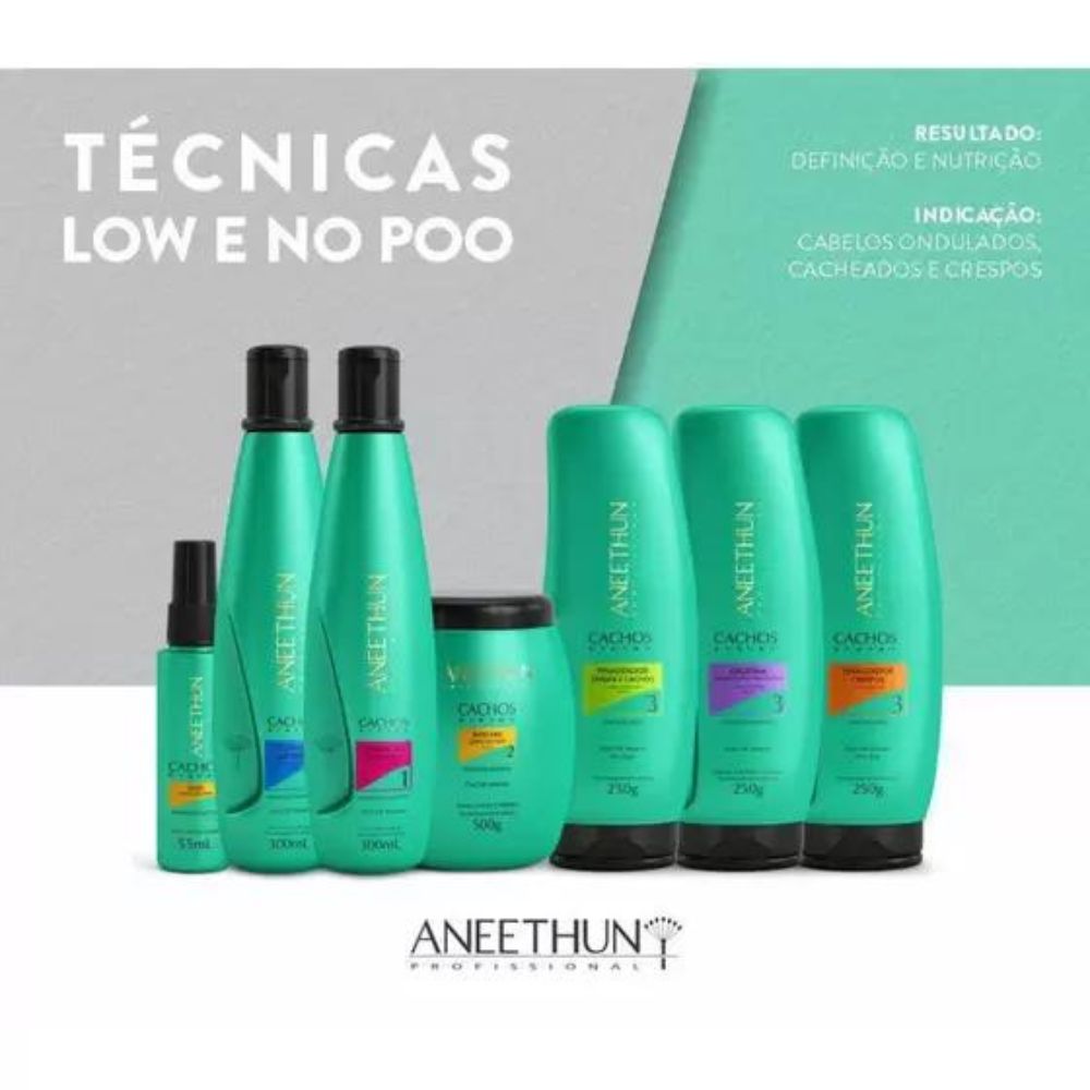 Máscara Aneethun Cachos Low & No Poo para Cabelo Cacheado 1000 g