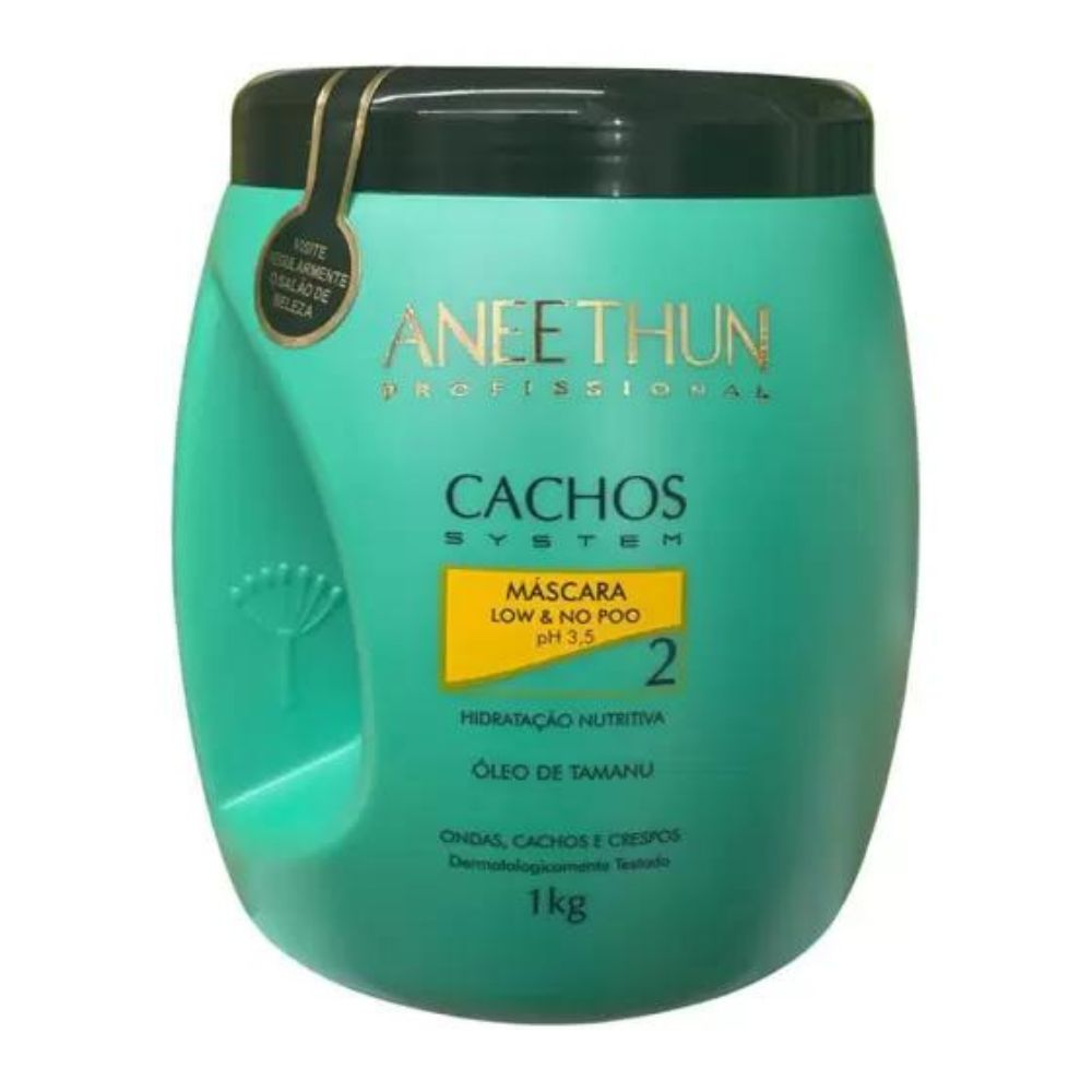 Máscara Aneethun Cachos Low & No Poo para Cabelo Cacheado 1000 g