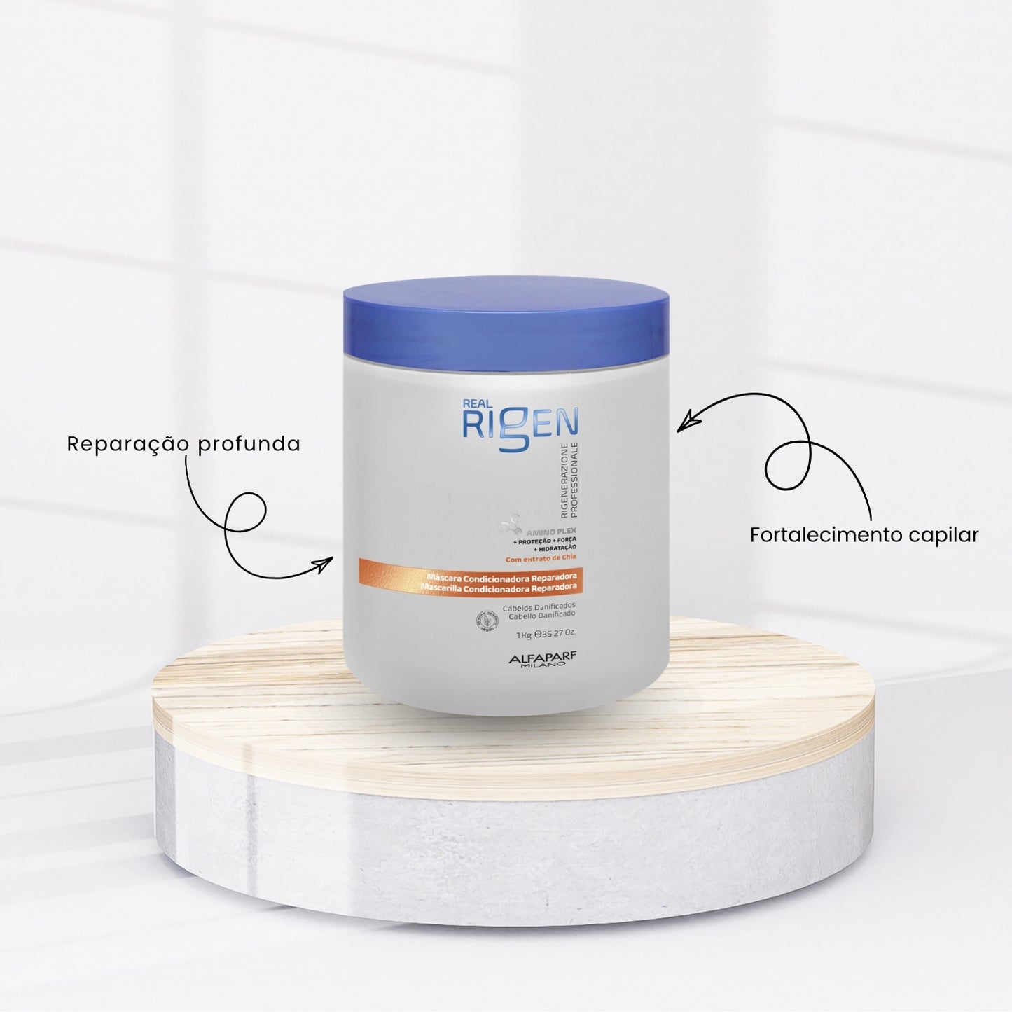 Máscara Alfaparf Real Rigen Condicionadora Reparadora 1000 g