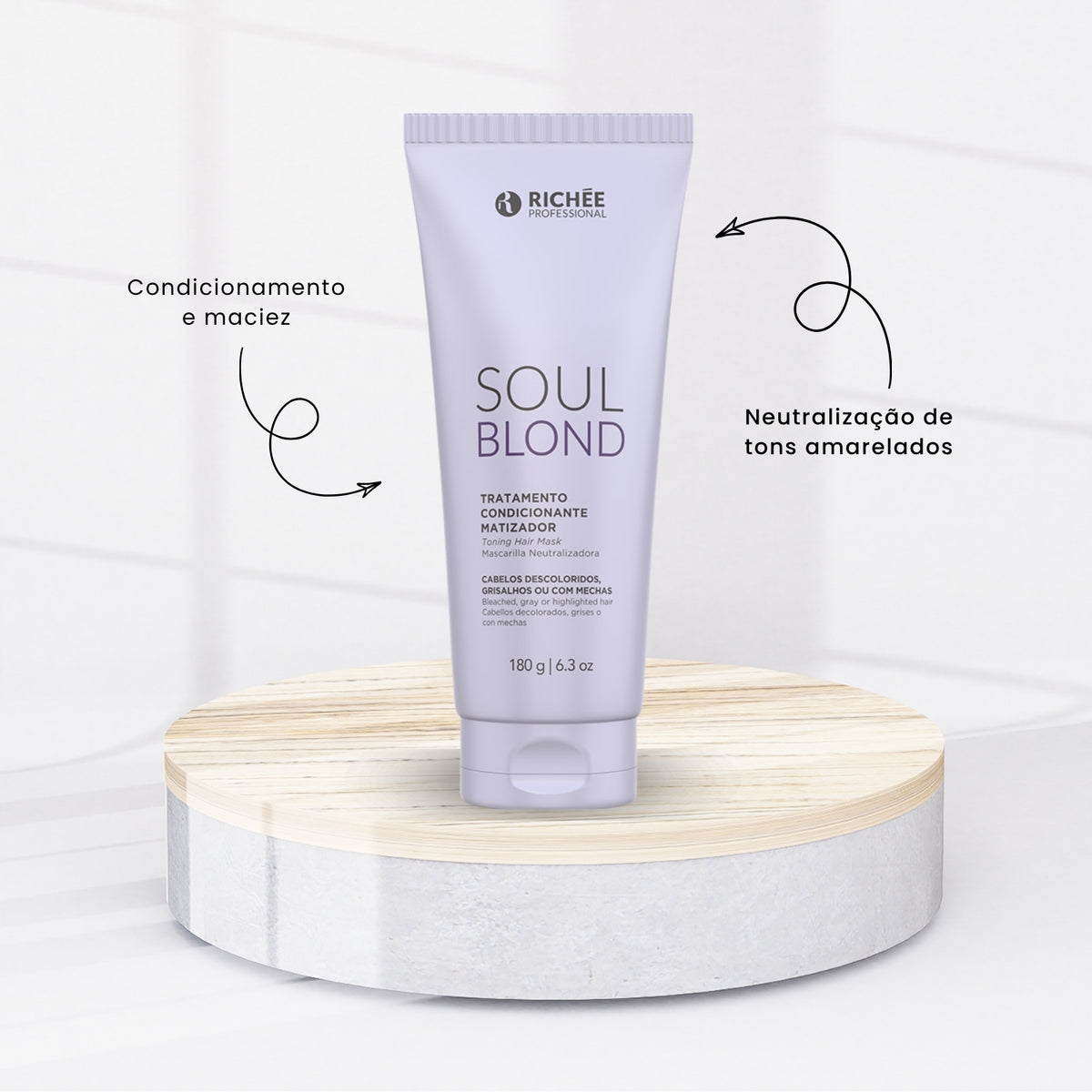 Máscara Richée Soul Blond Tratamento Condicionante Matizador 180 g