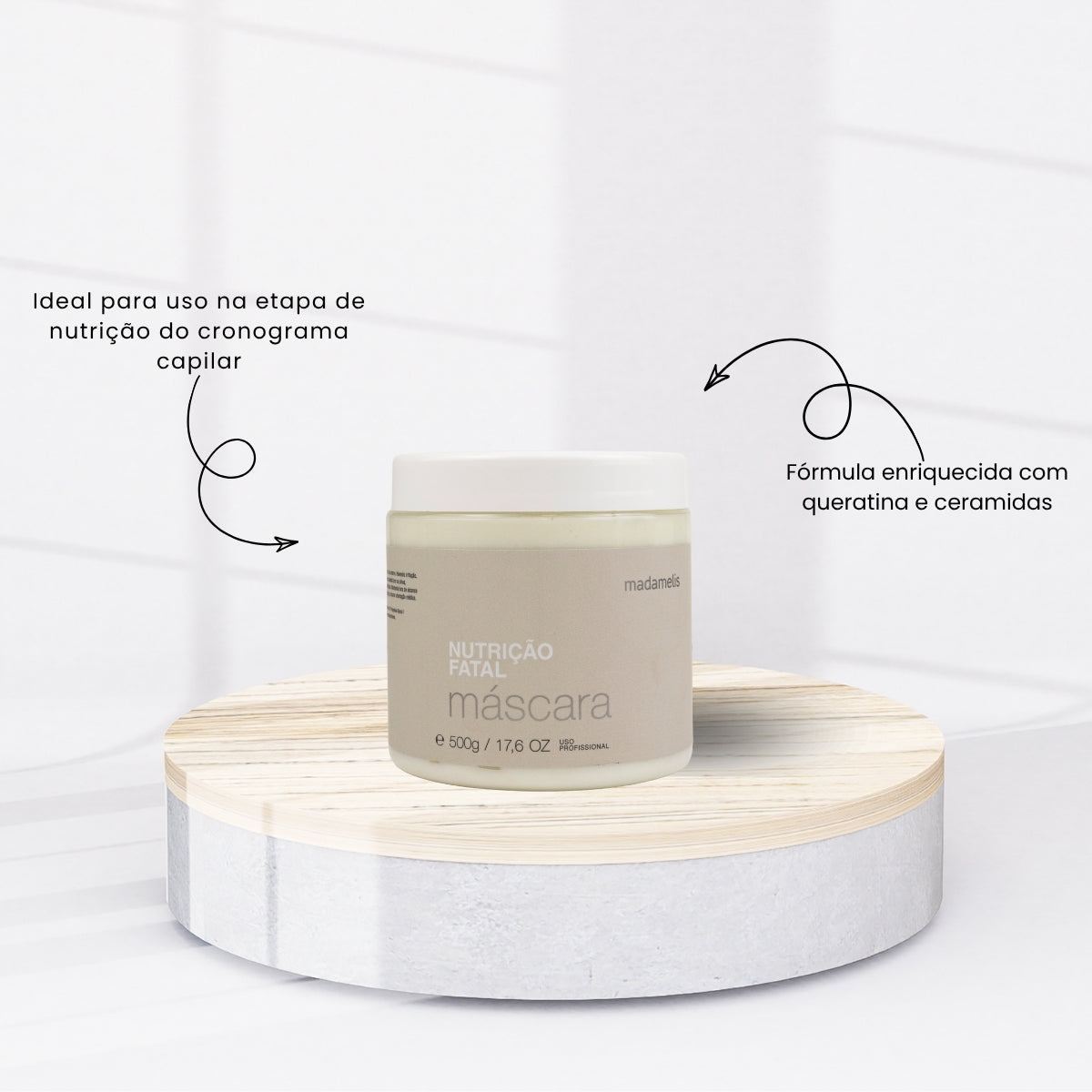 Máscara Madamelis Máscara de Nutrição Fatal Brilho & Anti-Frizz 500 g