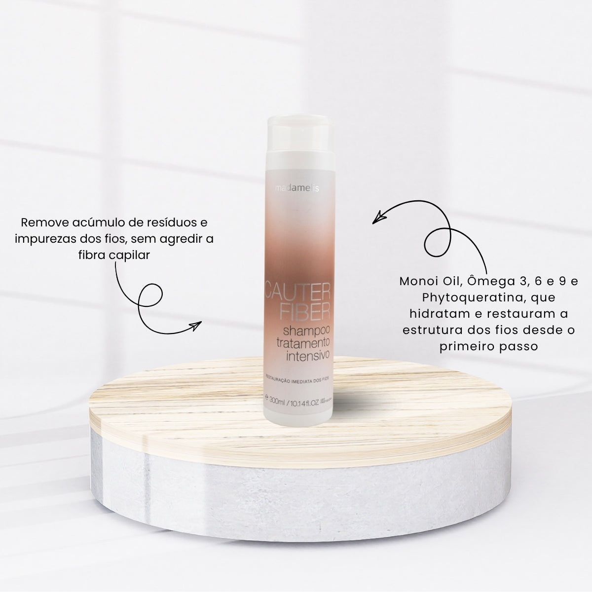 Shampoo Antirresíduo Madamelis Cauter Fiber Tratamento Intensivo 300 ml