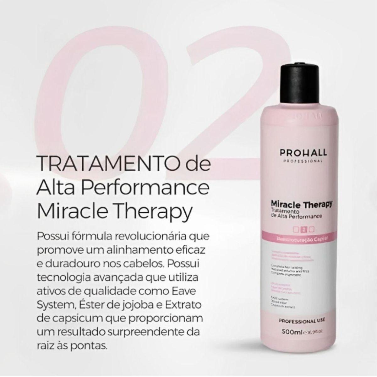 kit Prohall Miracle Therapy Shampoo e Condicionante 500 ml