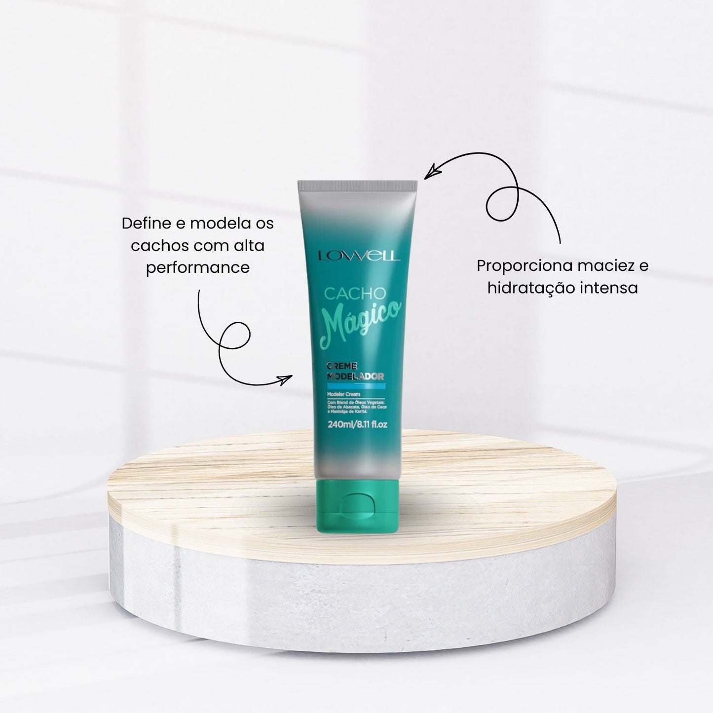 Ativador de Cachos Lowell Cacho Mágico Creme para Cabelo Cacheado 240 ml