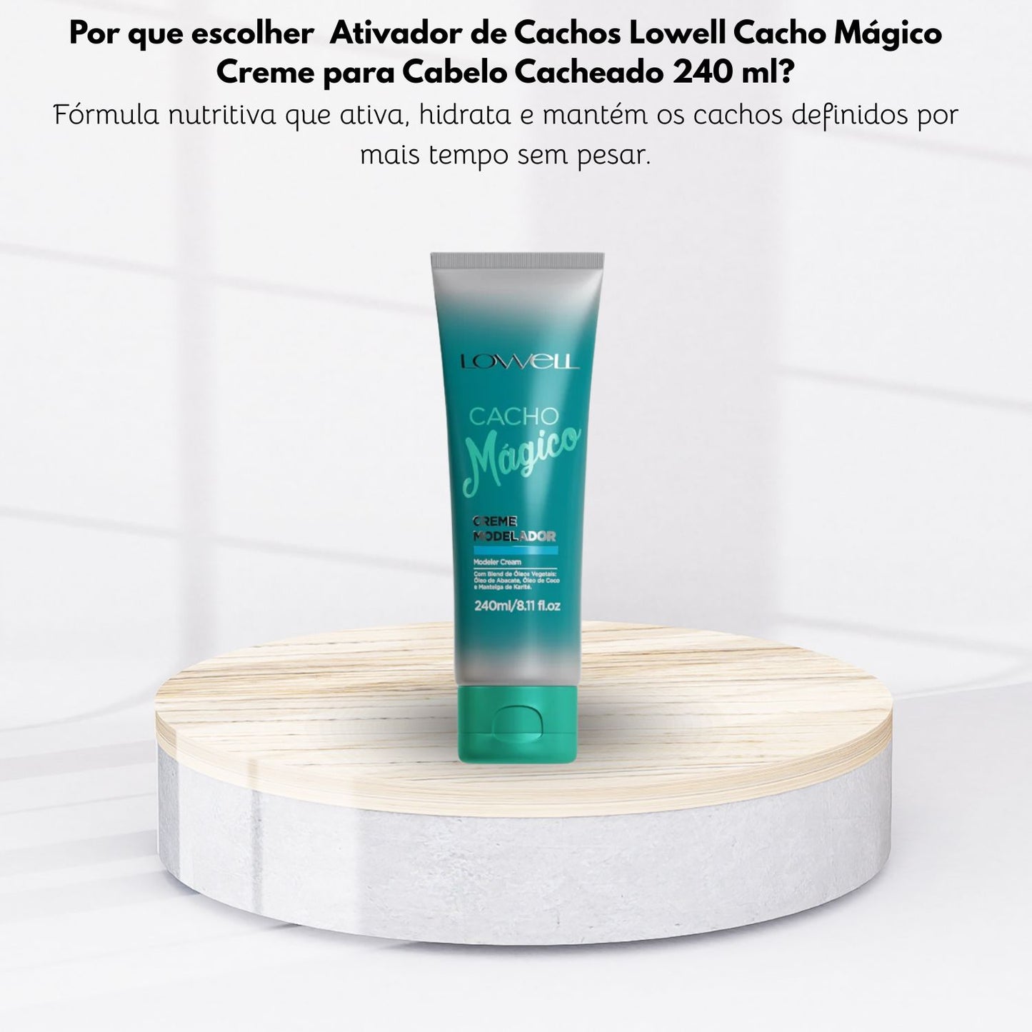 Ativador de Cachos Lowell Cacho Mágico Creme para Cabelo Cacheado 240 ml