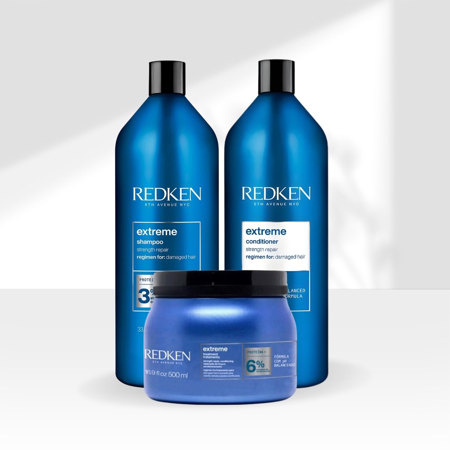 Kit Redken Extreme Shampoo + Condicionador 1 Litro + Máscara Capilar 500 ml