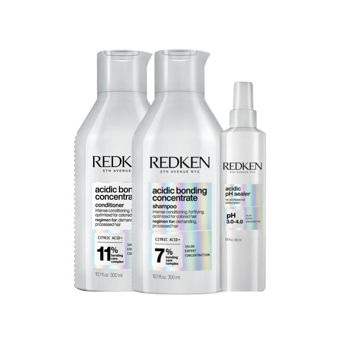 Kit Redken Acidic Bonding Concentrate Shampoo + Condicionador 300 ml + pH Sealer 250 ml