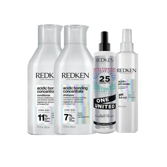 Kit Redken Acidic Bonding Concentrate Duo Pequeno + pH Sealer 250 ml + Redken One United 25 Benefits Leave-in 400 ml
