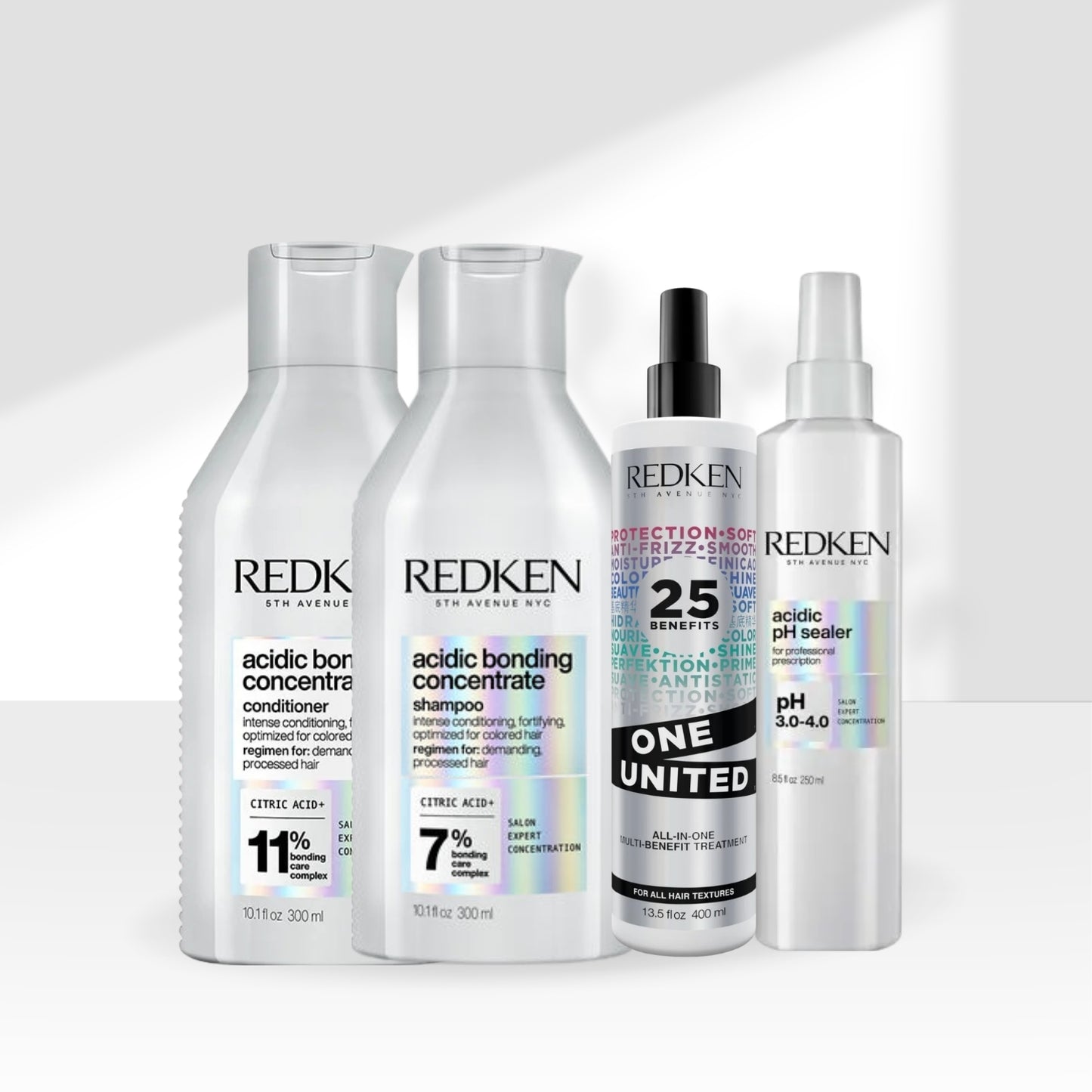 Kit Redken Acidic Bonding Concentrate Duo Pequeno + pH Sealer 250 ml + Redken One United 25 Benefits Leave-in 400 ml