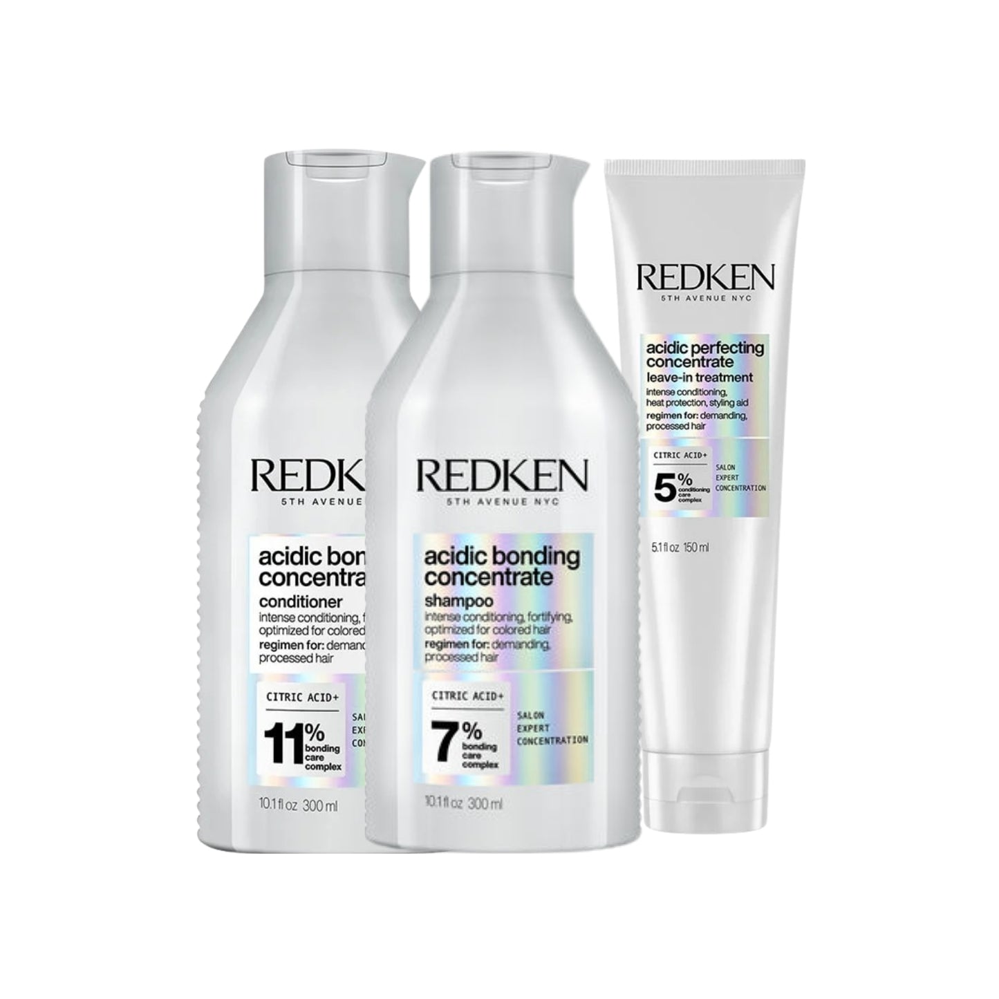 Kit Redken Acidic Bonding Concentrate Shampoo + Condicionador 300 ml + Concentrate Leave-in 150 ml