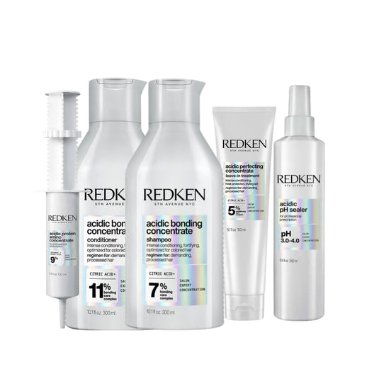 Kit Redken Acidic Bonding Concentrate Duo Pequeno + pH Sealer 250 ml + Concentrate Leave-in 150 ml + Protein Amino 100 ml
