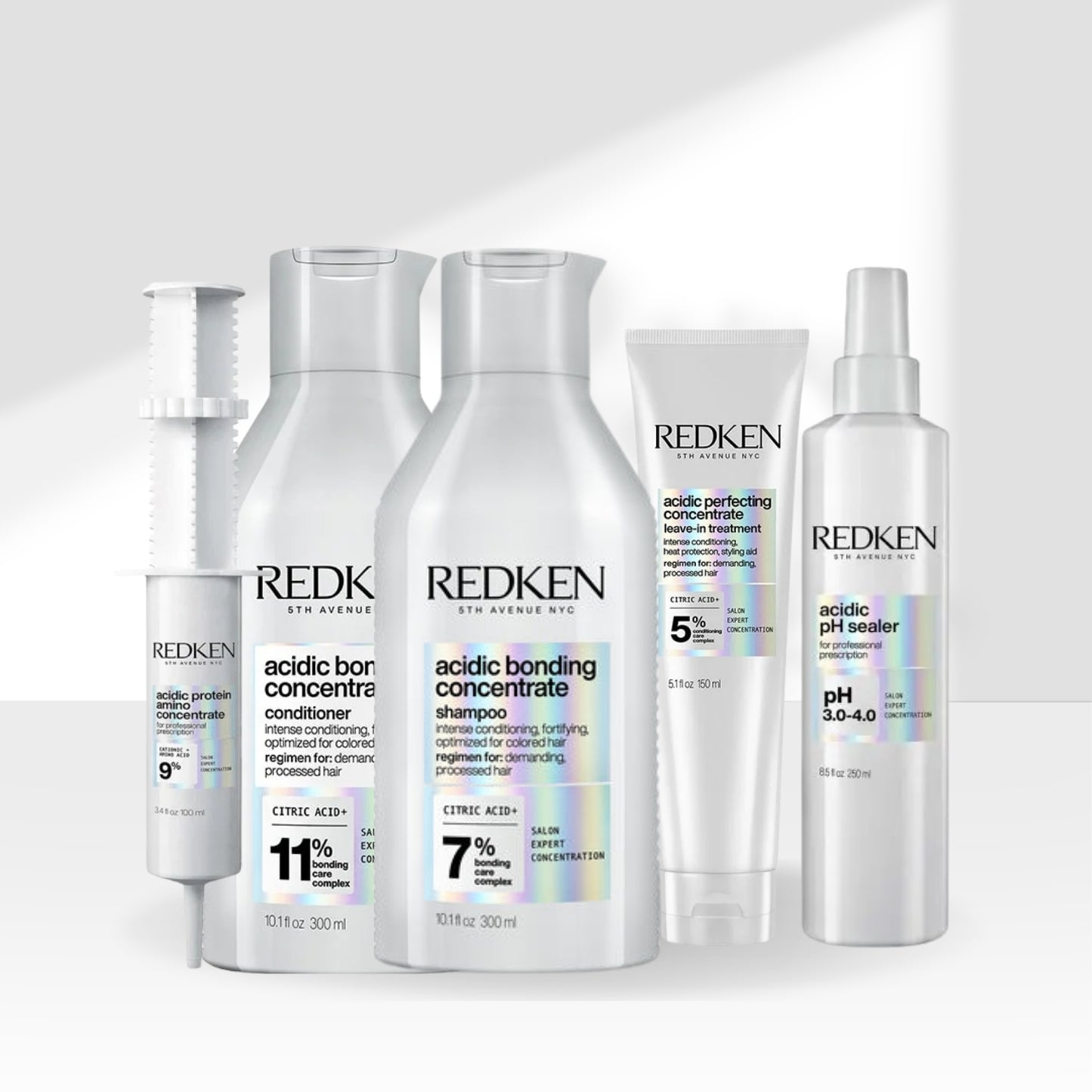 Kit Redken Acidic Bonding Concentrate Duo Pequeno + pH Sealer 250 ml + Concentrate Leave-in 150 ml + Protein Amino 100 ml