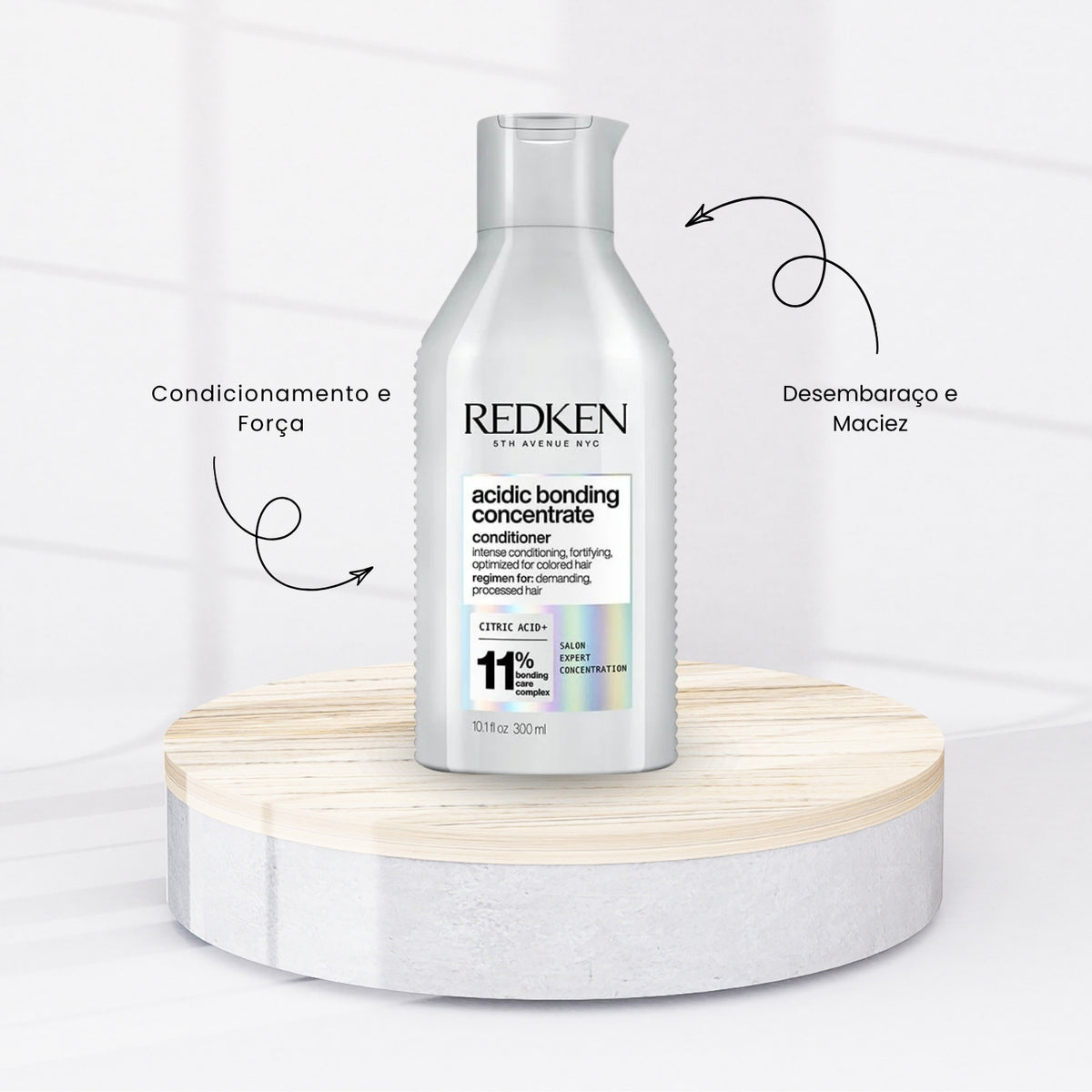 Kit Redken Acidic Bonding Concentrate Shampoo + Condicionador 300 ml + Concentrate Leave-in 150 ml + Protein Amino 100 ml