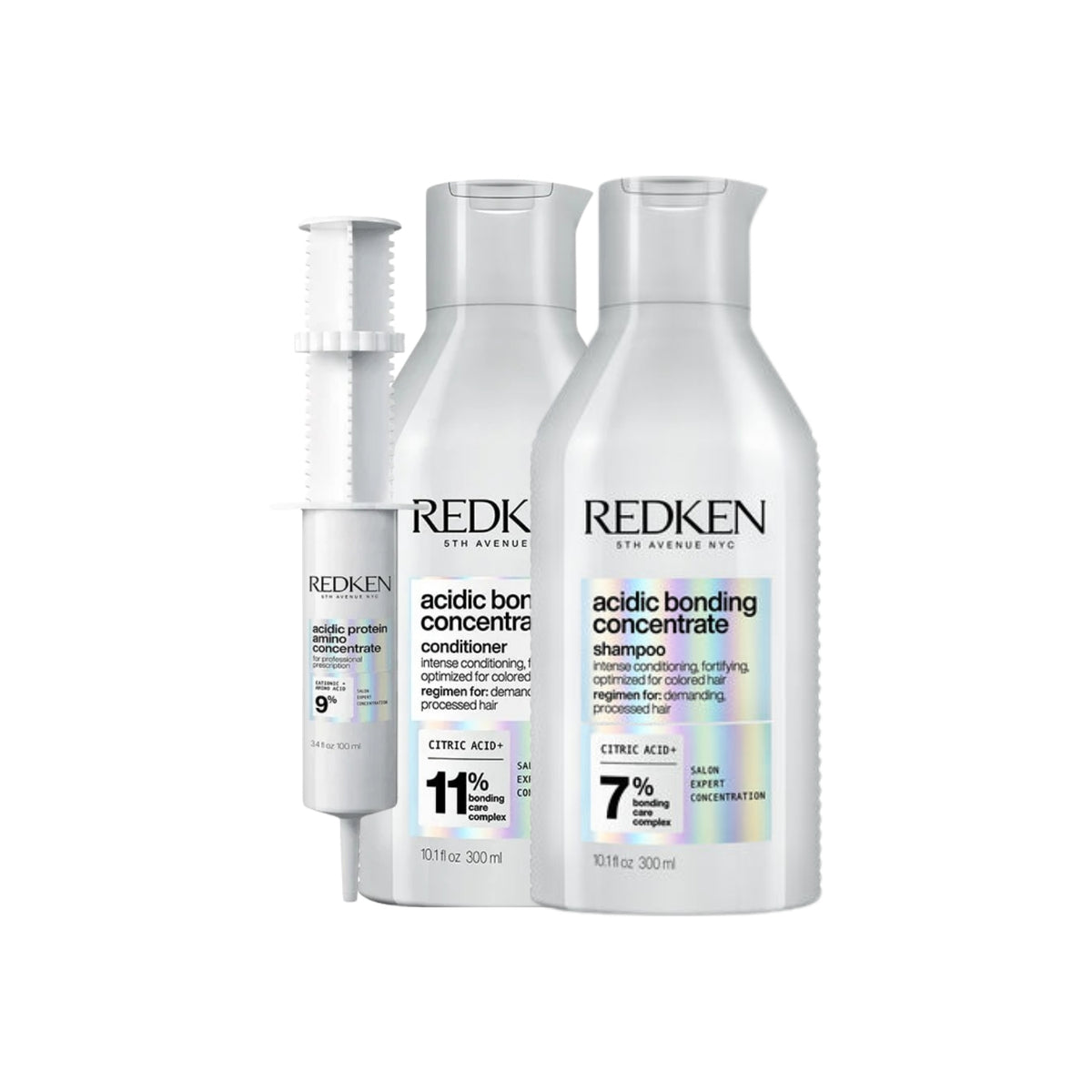 Kit Redken Acidic Bonding Concentrate Shampoo + Condicionador 300 ml + Protein Amino Concentrate 100 ml