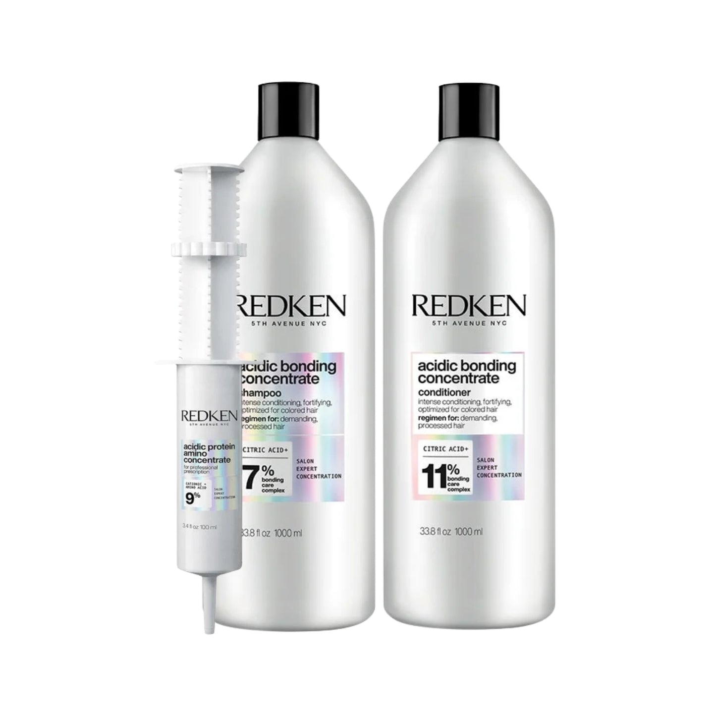 Kit Redken Acidic Bonding Concentrate Shampoo + Condicionador 1 Litro + Protein Amino Concentrate 100 ml