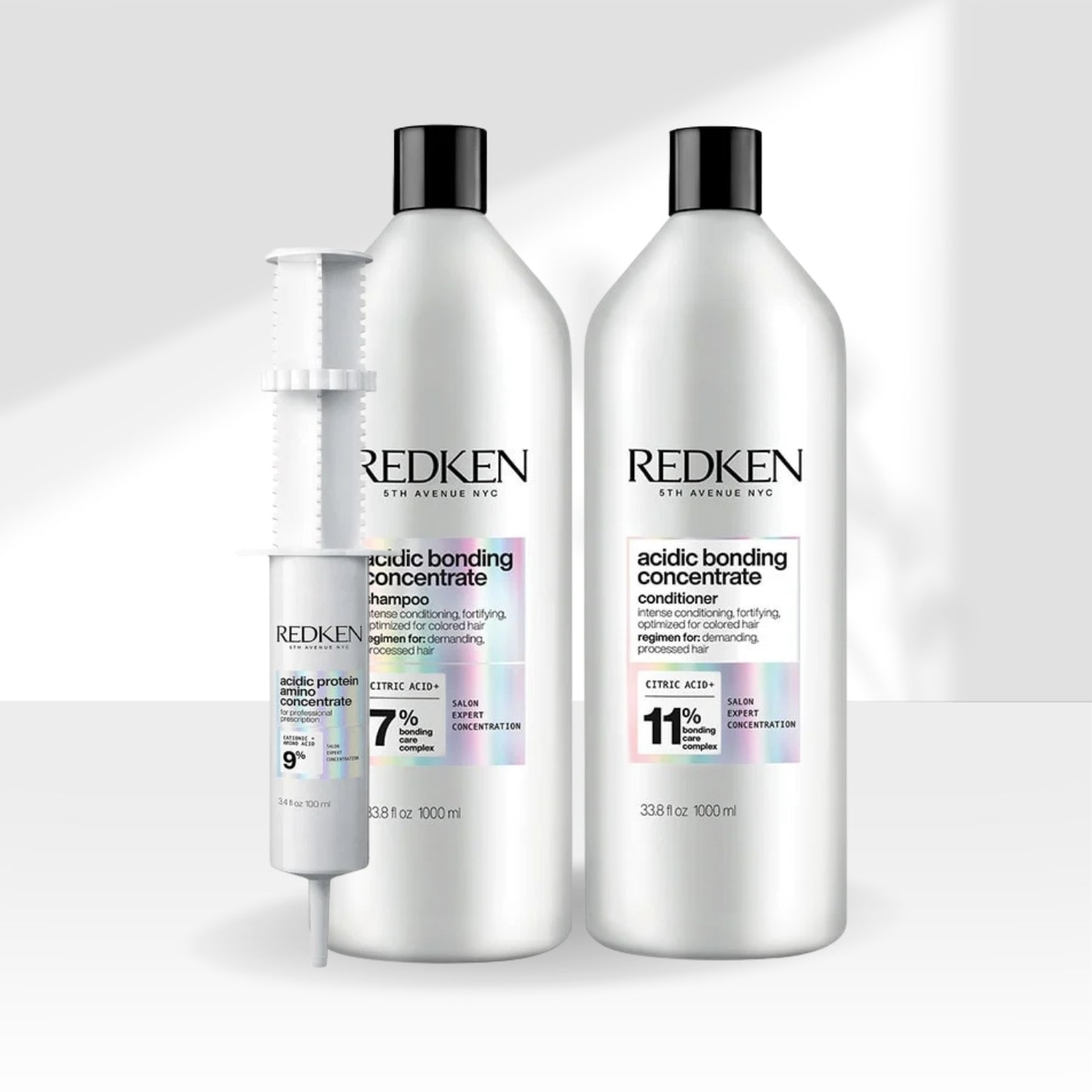 Kit Redken Acidic Bonding Concentrate Shampoo + Condicionador 1 Litro + Protein Amino Concentrate 100 ml