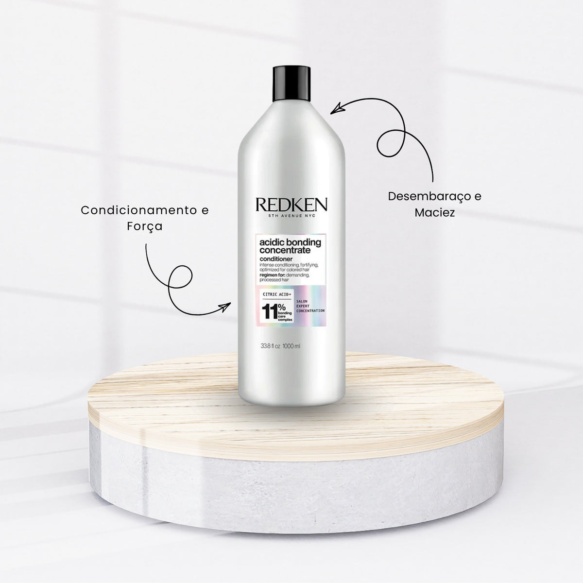 Kit Redken Acidic Bonding Concentrate Shampoo + Condicionador 1 Litro + Concentrate Leave-in 150 ml + Protein Amino 100 ml