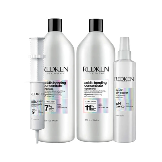 Kit Redken Acidic Bonding Concentrate Shampoo + Condicionador 1 Litro + pH Sealer 250 ml + Protein Amino 100 ml