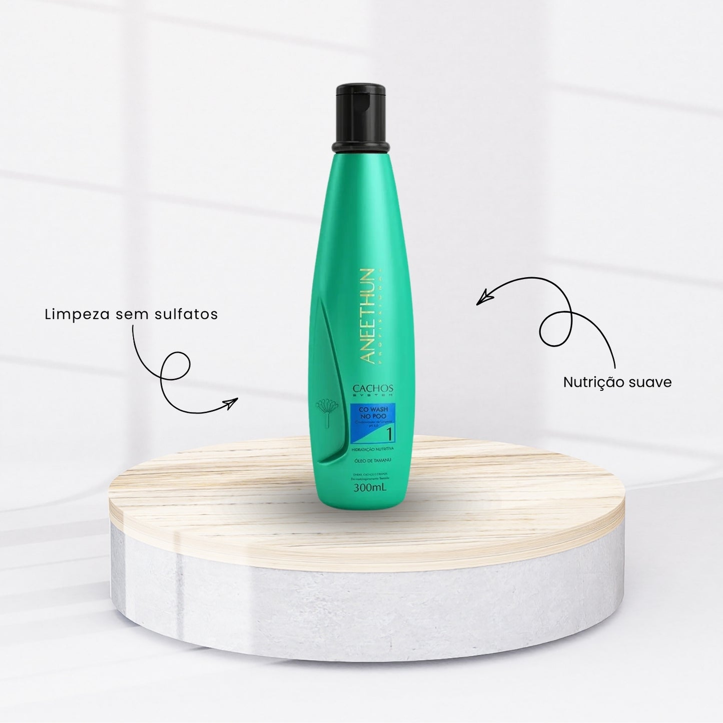 Kit Aneethun Cachos Shampoo 300 ml + Co Wash 300 ml para Cabelo Cacheado