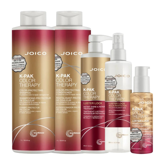 Kit Joico K-PAK Color Therapy Duo Grande + Máscara 500 ml + Leave in 200 ml + Oleo Capilar 63 ml