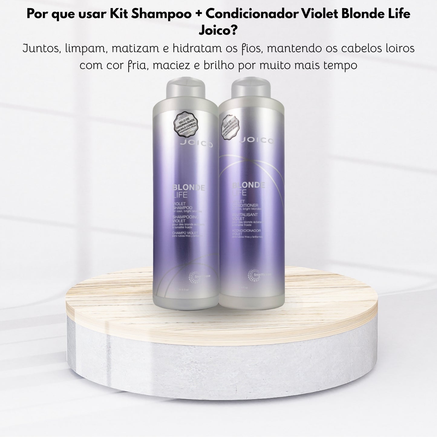 Kit Joico Blonde Life Violet Smart Release Shampoo 1 Litro + Condicionador 1 Litro