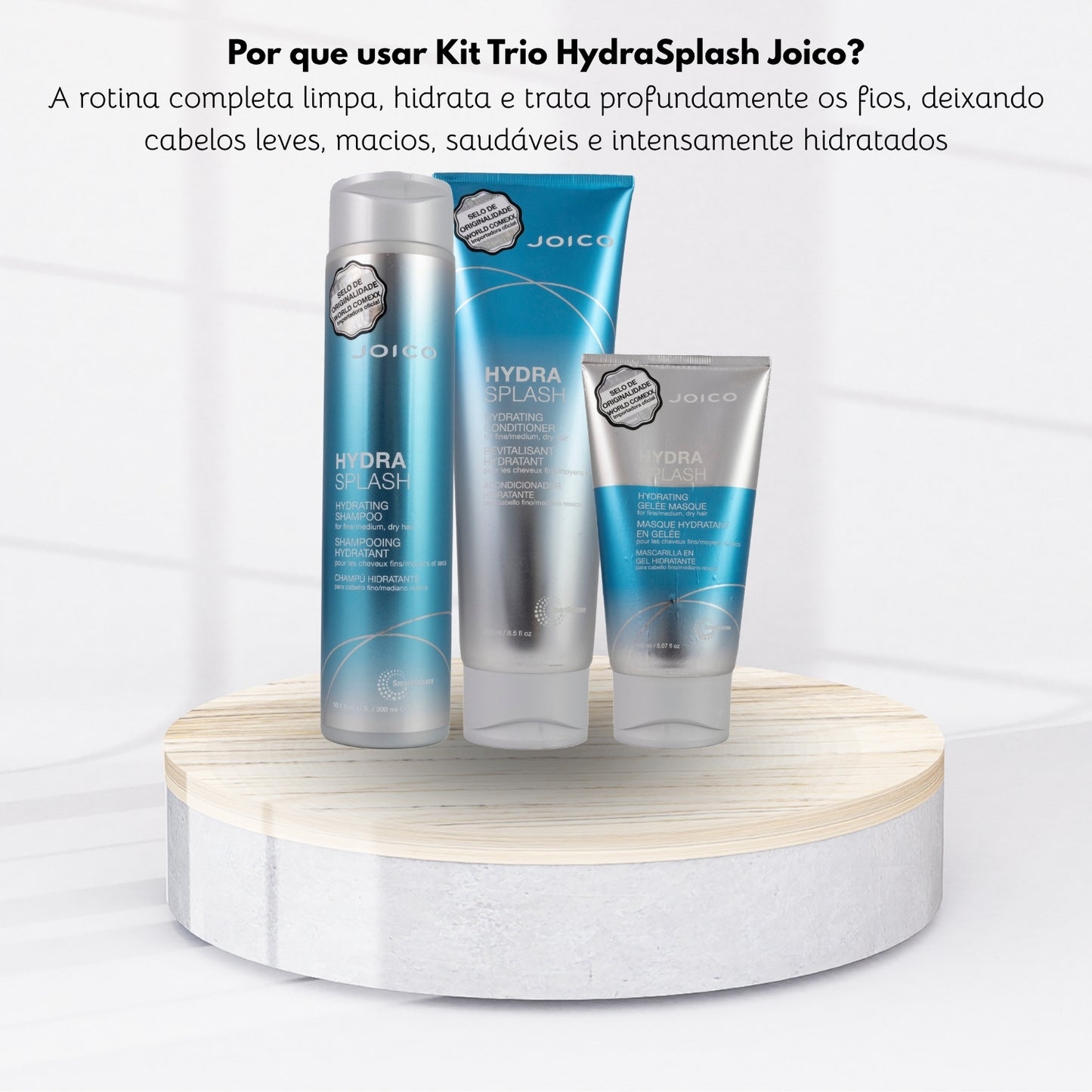 Kit Joico Hydra Splash Smart Release Shampoo 300 ml + Condicionador 250 ml + Máscara 150 ml