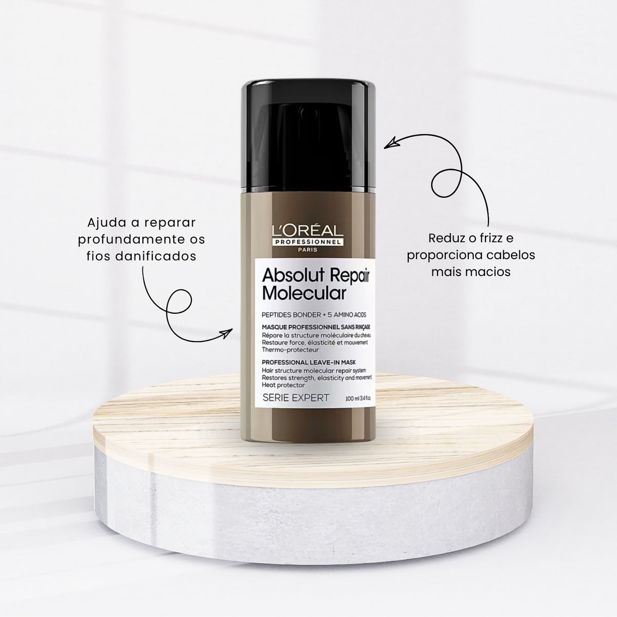 Leave-in Loreal Absolut Repair Molecular Máscara 100 ml