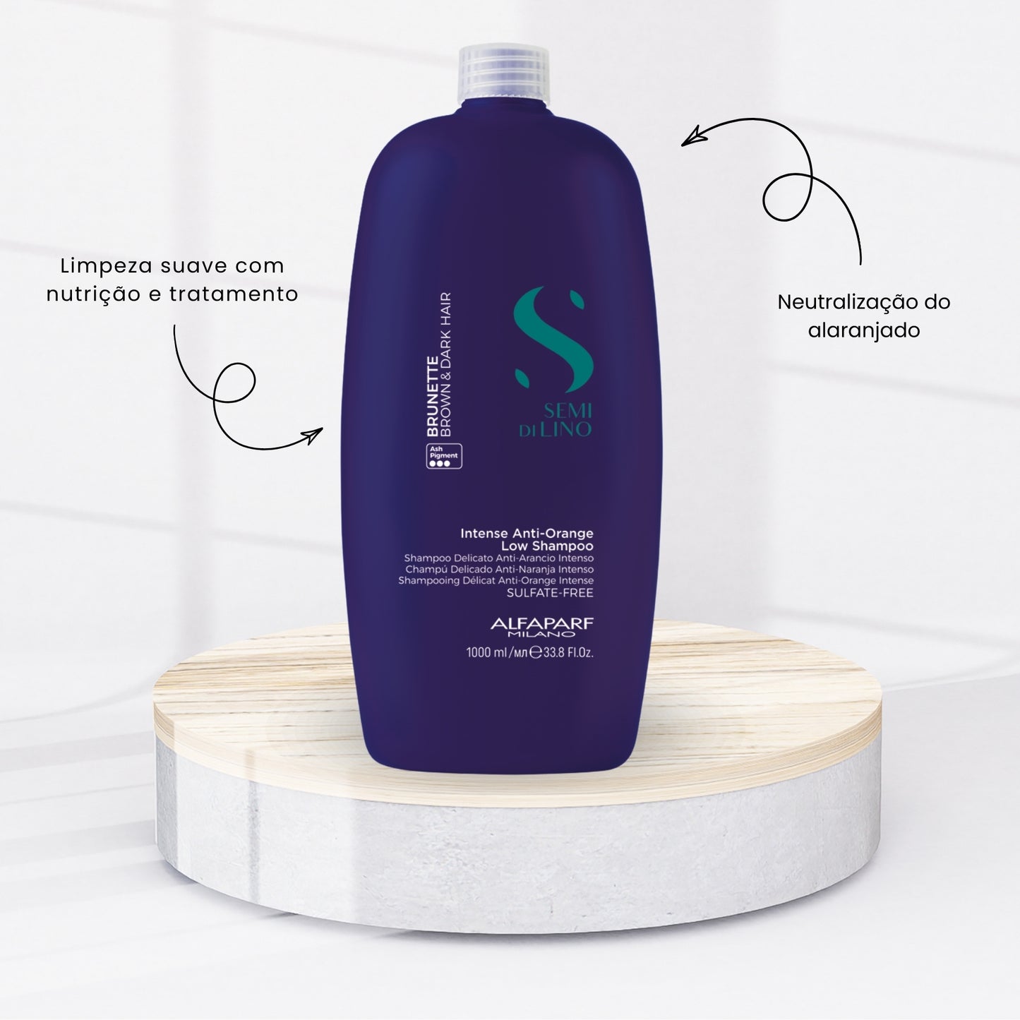 Shampoo Alfaparf Semi Di Lino Brunette Anti-Orange Low 1 Litro