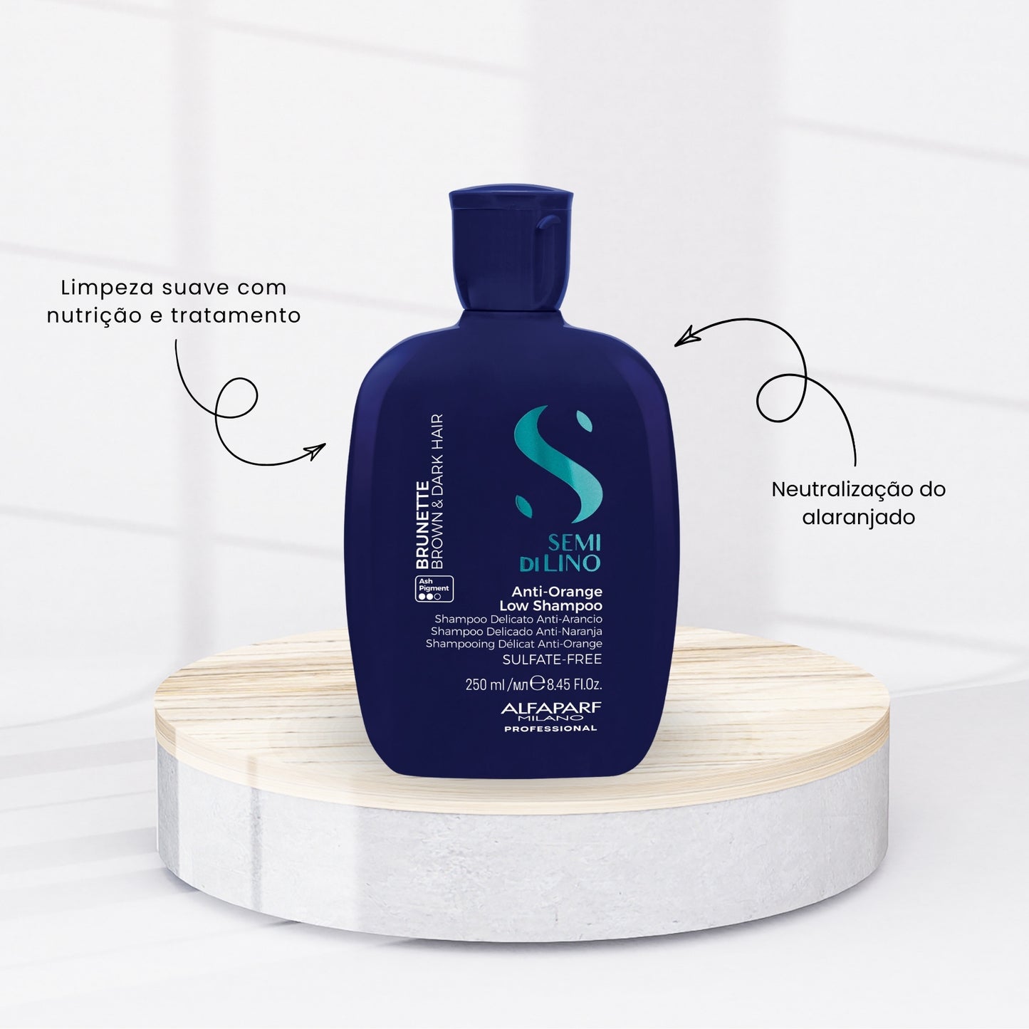 Shampoo Alfaparf Semi Di Lino Brunette Anti-Orange Low 250 ml