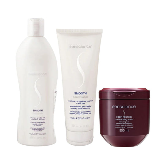 Kit Senscience Smooth Shampoo 280 ml + Condicionador 240 ml + Inner Hidratação 500 ml
