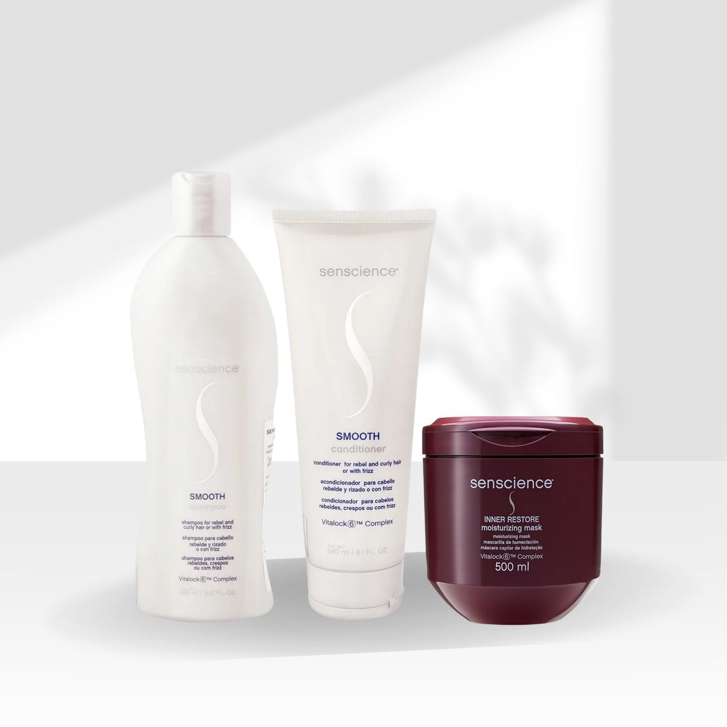 Kit Senscience Smooth Shampoo 280 ml + Condicionador 240 ml + Inner Hidratação 500 ml