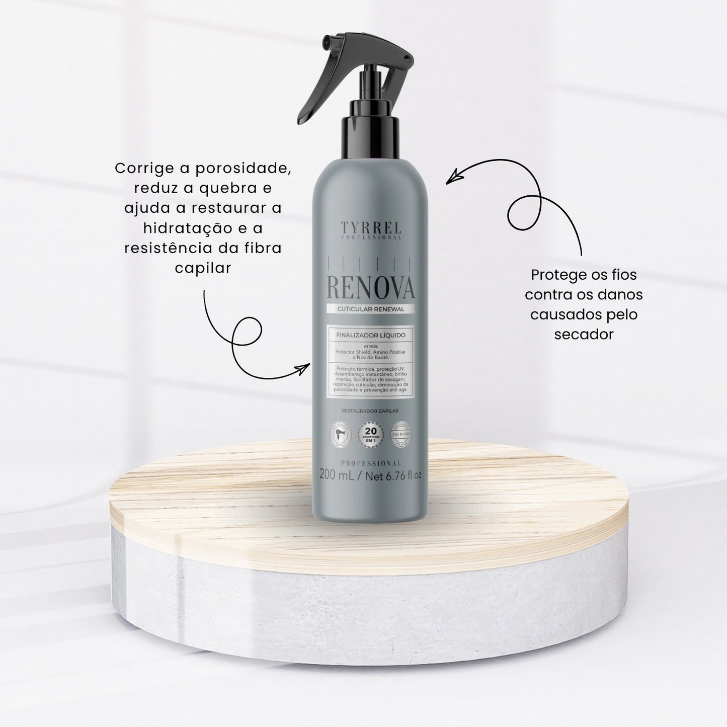 Protetor Témico Tyrrel Renova Restaurador Capilar 200 ml