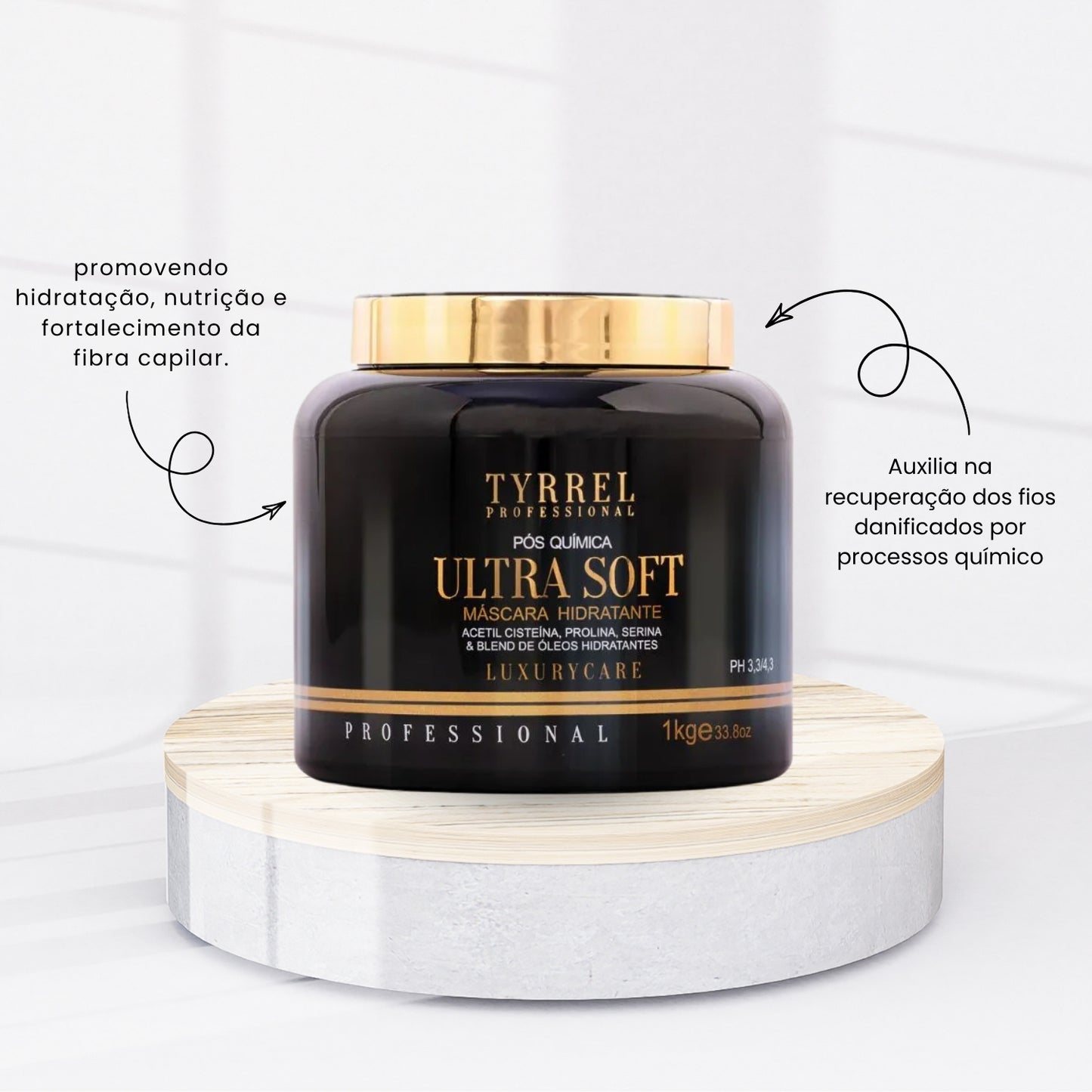 Kit Tyrrel Ultra Soft Pós Química Shampoo e 1 Kg