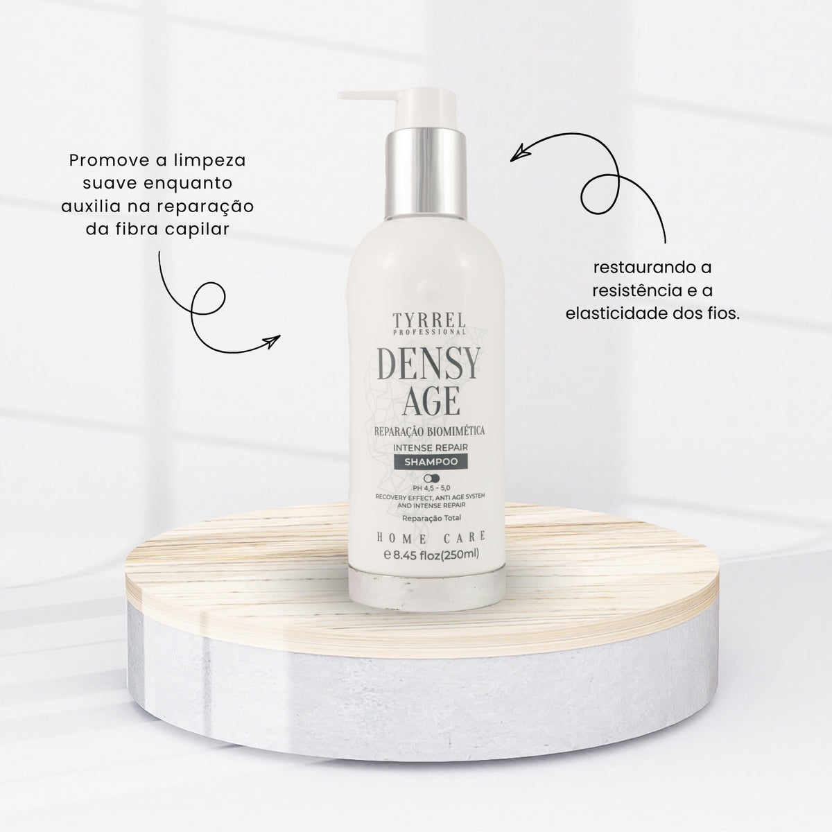 Kit Tyrrel Densy Age Biomimetic Repair Shampoo 250 ml e Máscara 250 g