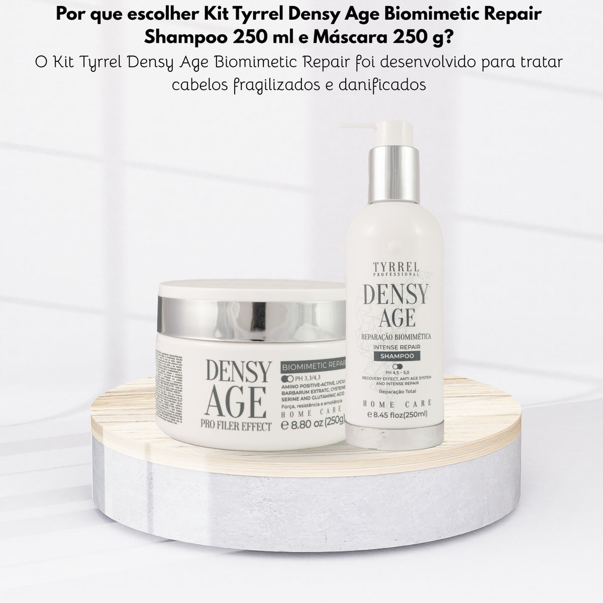 Kit Tyrrel Densy Age Biomimetic Repair Shampoo 250 ml e Máscara 250 g