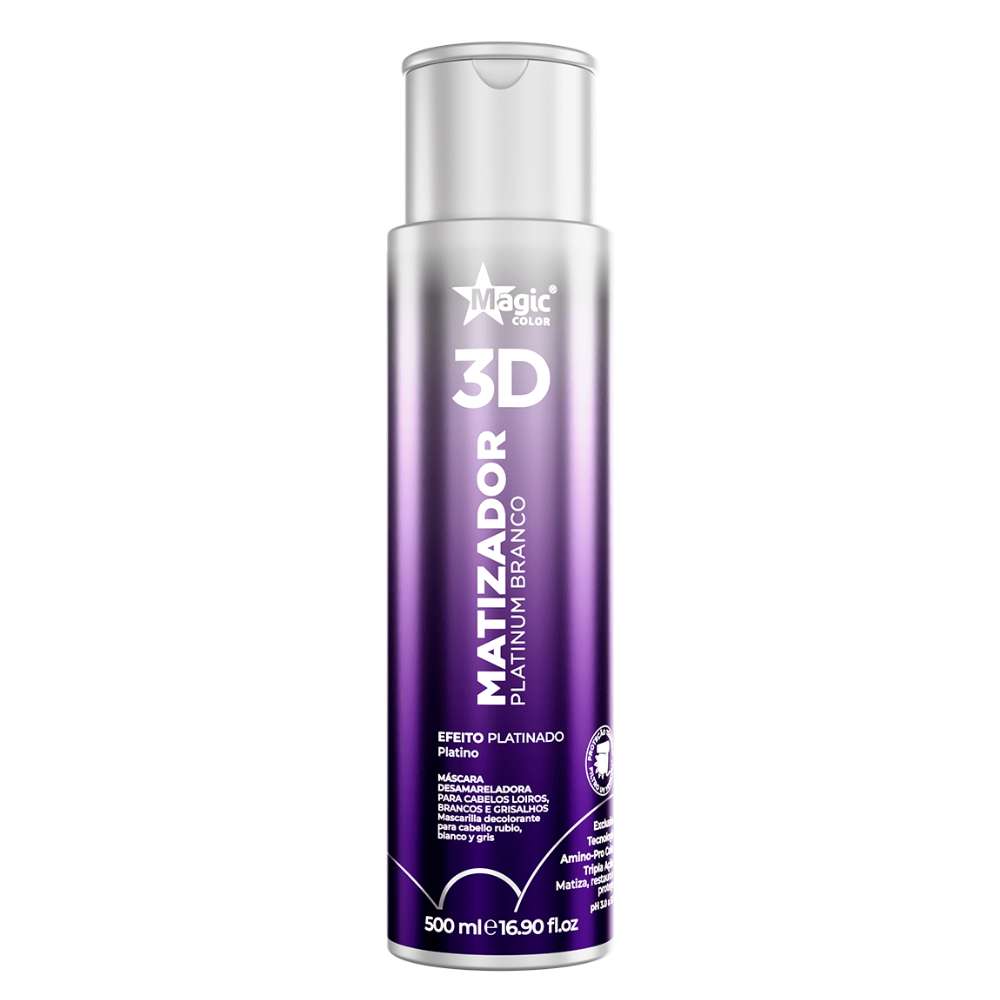 Máscara Matizadora Magic Color 3D Magic Power Platinado Branco 500 ml