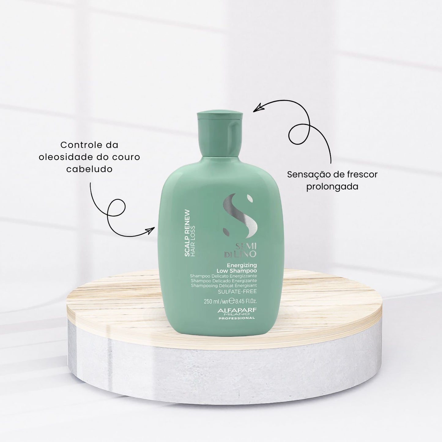 Shampoo Alfaparf Semi Di Lino Scalp Rebalance Low Energizing Shampoo para Cabelo Oleoso 250 ml