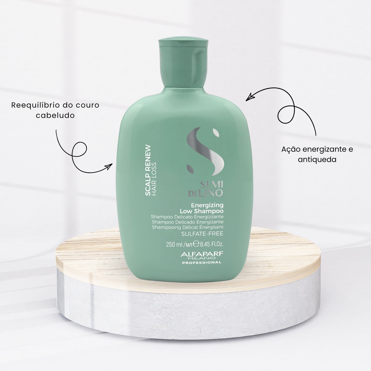 Shampoo Alfaparf Semi Di Lino Scalp Rebalance Low Energizing Shampoo para Cabelo Oleoso 250 ml