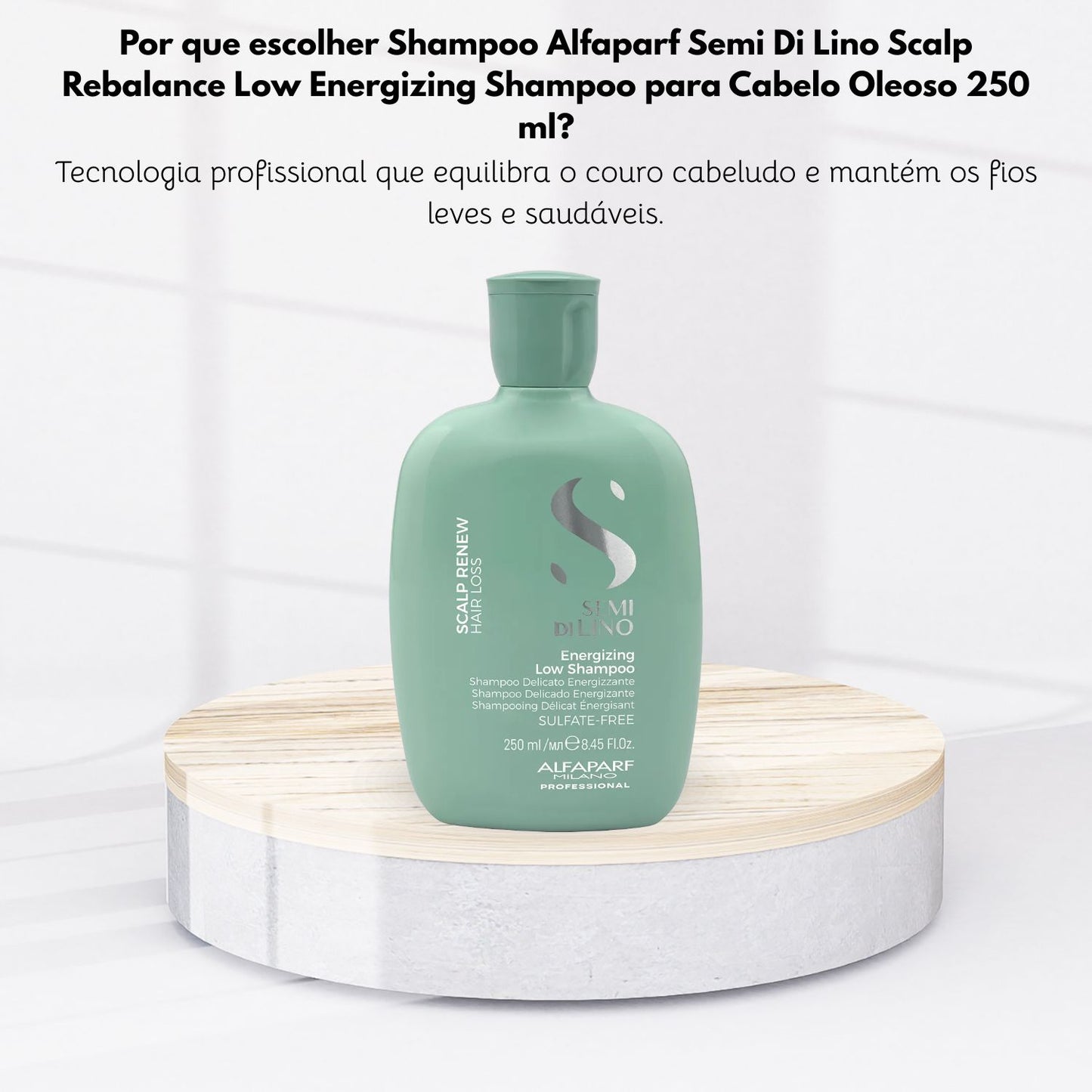 Shampoo Alfaparf Semi Di Lino Scalp Rebalance Low Energizing Shampoo para Cabelo Oleoso 250 ml