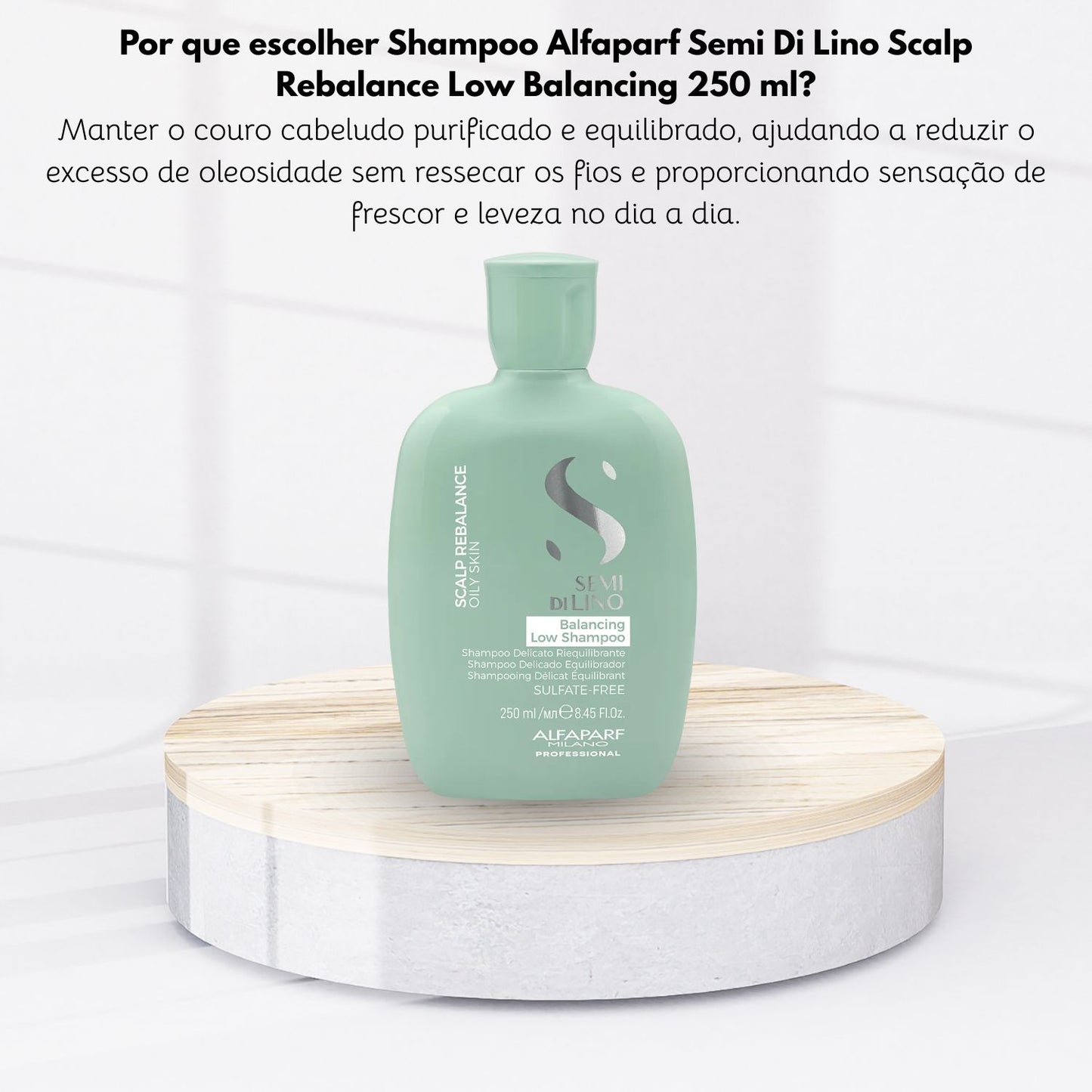 Shampoo Alfaparf Semi Di Lino Scalp Rebalance Low Balancing Shampoo para Cabelo Oleoso 250 ml