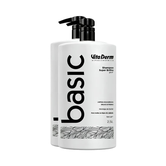 Kit Vita Derm Basic Super Brilho 2 Shampoo 2,5L