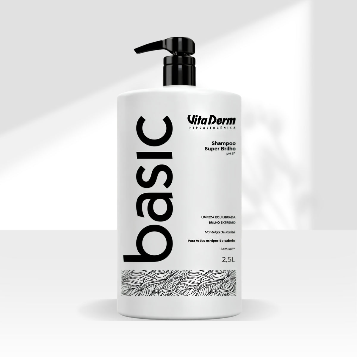 Kit Vita Derm Basic Super Brilho 2 Shampoo 2,5L