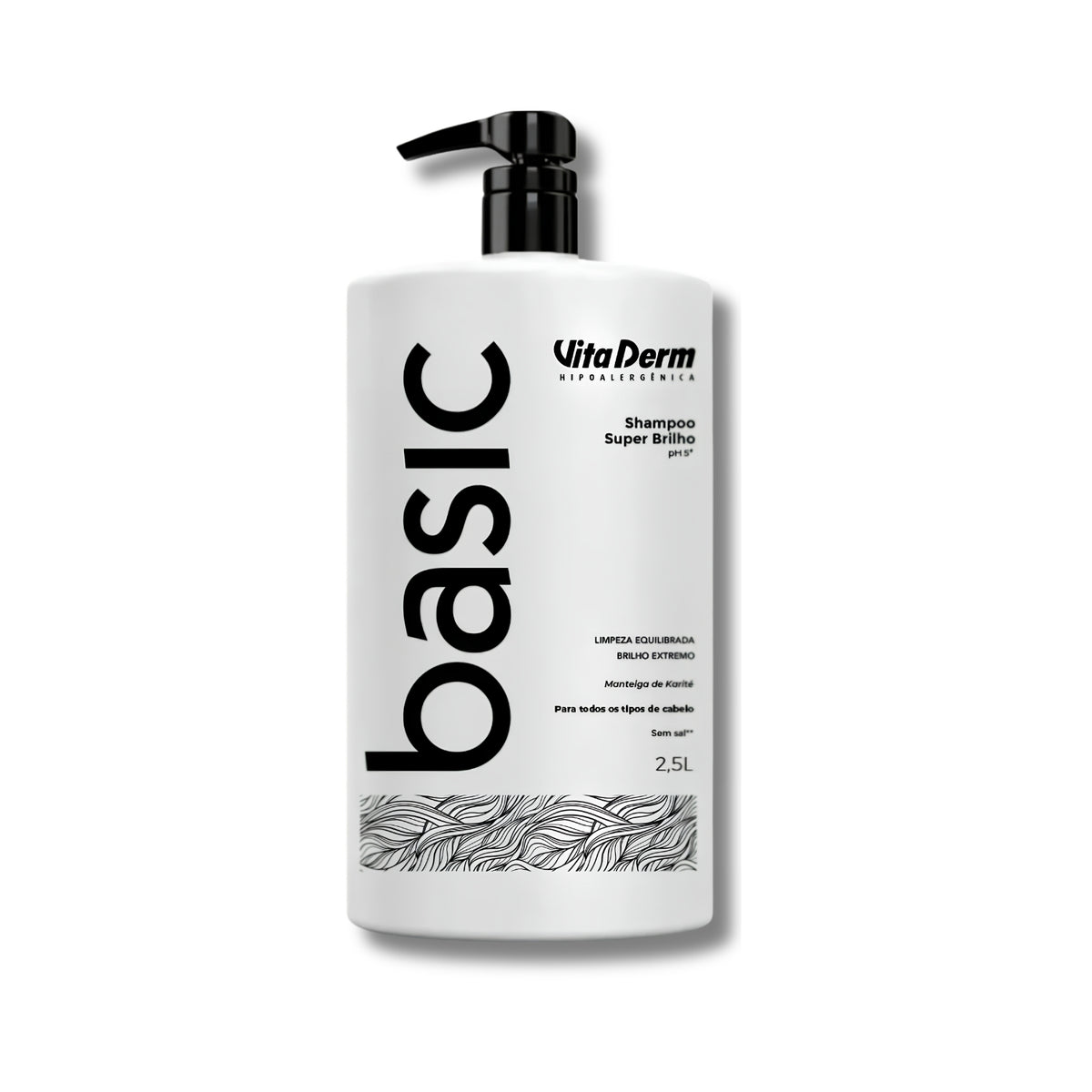 Kit Vita Derm Basic Super Brilho 2 Shampoo 2,5L