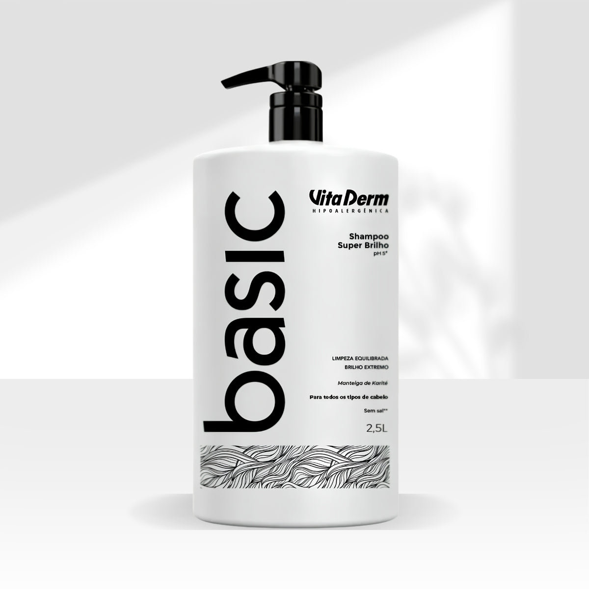 Kit Vita Derm Basic Super Brilho 3 Shampoo 2,5L