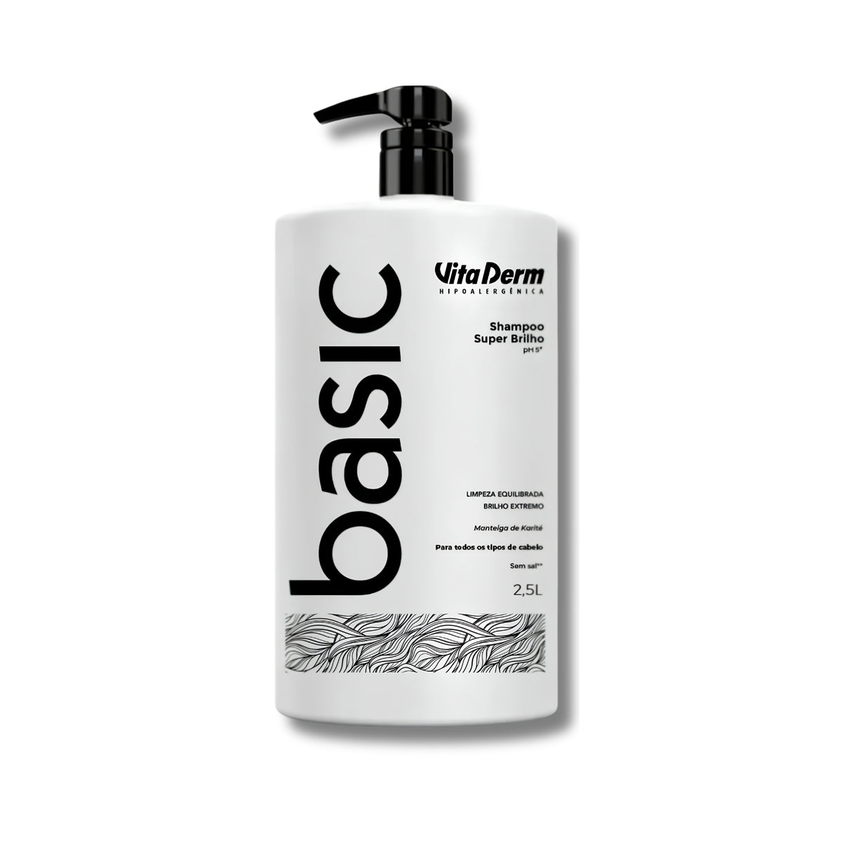 Kit Vita Derm Basic Super Brilho 3 Shampoo 2,5L