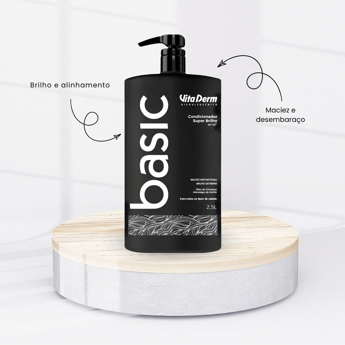 Kit Vita Derm Basic Super Brilho 2 Condicionador 2,5L