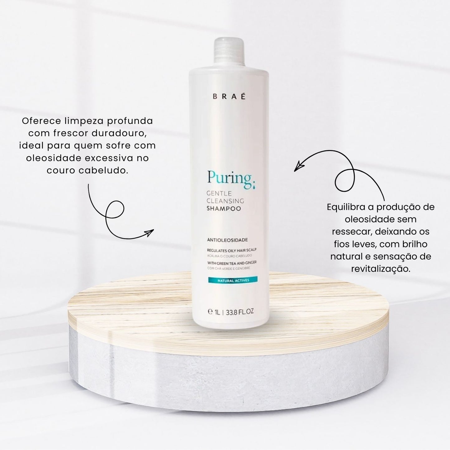 Shampoo Braé Puring Anti-Oleosidade 1 Litro